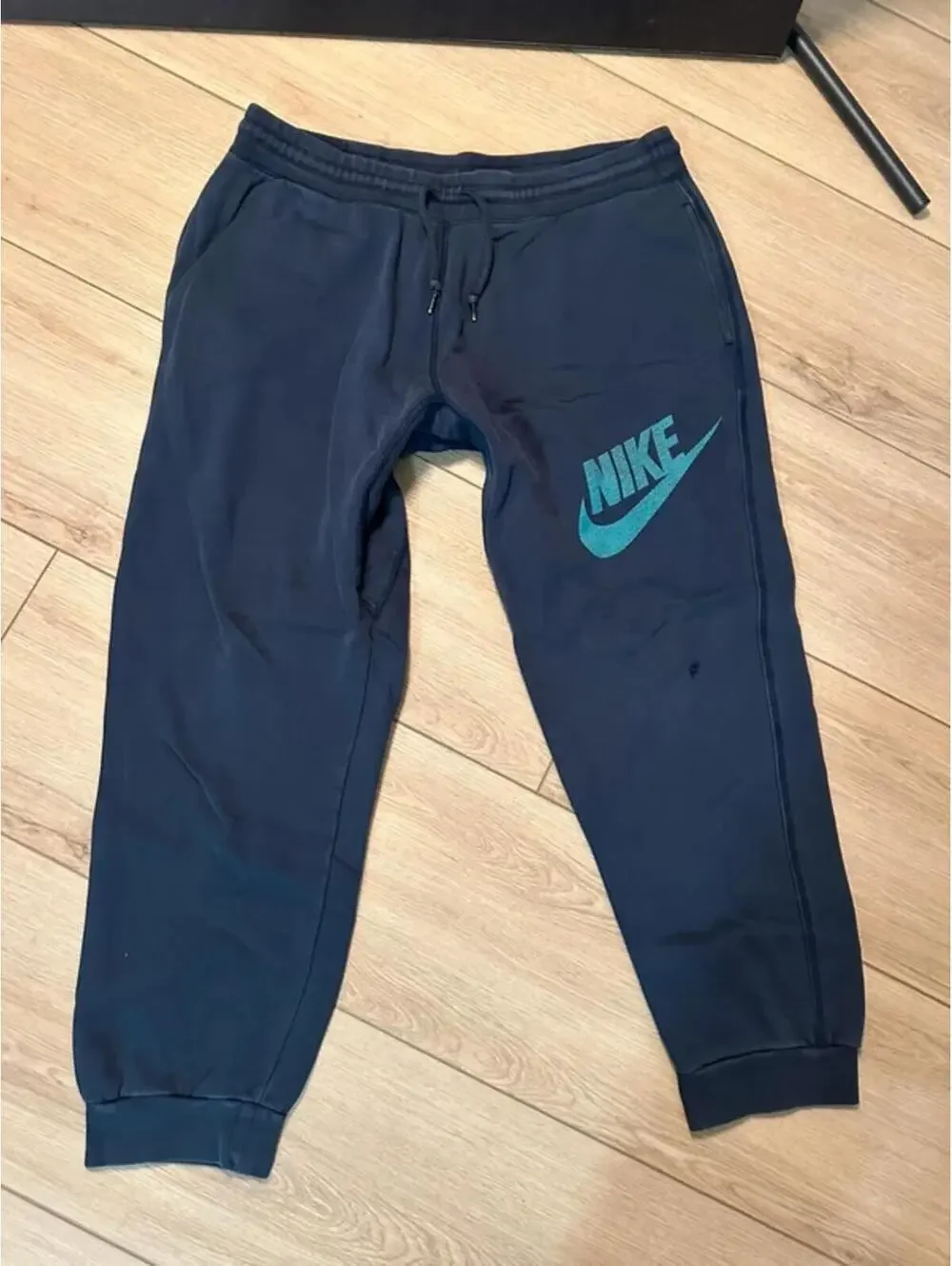 Nike Navy Blue Joggers | Size XL | Big Teal Swoosh Logo - Picture 1 of 9